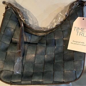 Time and Tru Woven Hobo Shoulder Bag in Blue and Brown